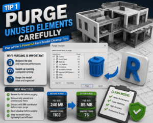 Purge unused elements carefully in Revit model cleanup