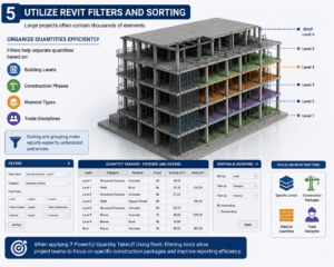 Using Revit filters and sorting to organize quantity takeoff data in large BIM projects