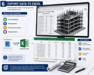 Export Revit quantity takeoff data to Excel for cost estimation and budget analysis