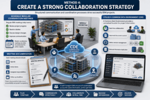 Method 4 BIM Execution Plan showing coordination meetings and Common Data Environment