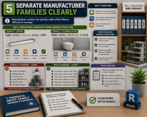 Revit manufacturer family naming standards with organized BIM library examples