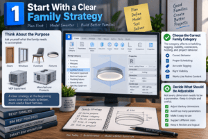 3D illustration of a Revit family strategy for creating better BIM content