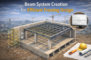 Beam system creation for efficient framing in Revit.
