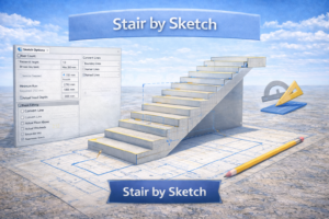 3D Revit stair by sketch modeling example