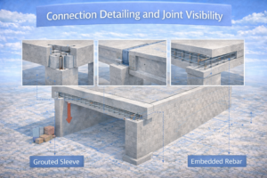 Structural connection and joint detailing visualized in a 3D construction model