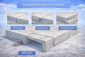 Concrete slab joint detailing visualized in a 3D construction model