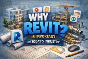 3D illustration showing modern building design, construction workflow, and coordinated project elements in a digital environment