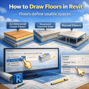 3D illustration showing layered horizontal building surfaces with different material assemblies