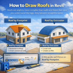 3D comparison illustration showing pitched and curved building caps with different creation methods