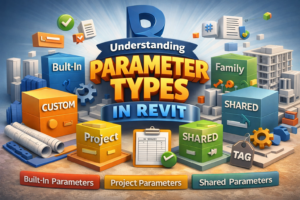 Understanding parameter types in Revit 3D graphic with built-in, project, and shared parameter blocks
