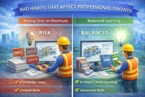 3D illustration showing the risk of relying only on shortcuts compared with balanced learning for long-term professional growth.