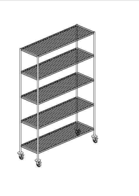 1 Powerful Mobile Wire Shelving Rack Revit Family BIM Model