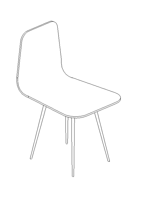 1 Powerful Modern Plastic Dining Chair Family Revit model featuring a modern plastic chair design for dining rooms, cafes, offices, and commercial interiors