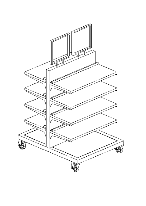 1 Incredible Small Display Rack Revit Family for retail stores